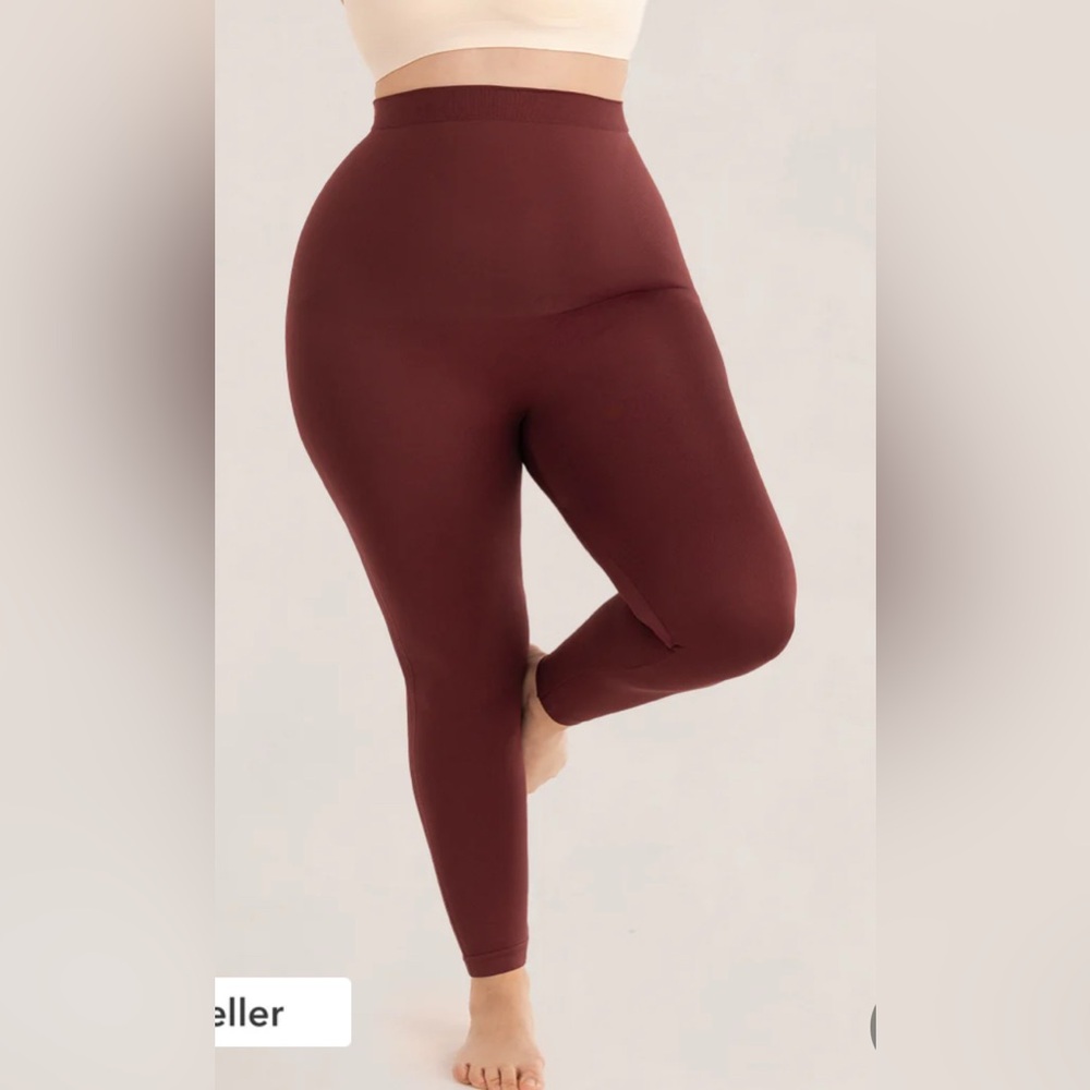 Shapermint Women’s‎ Essentials High Waisted Burgundy Shaping Leggings XL
